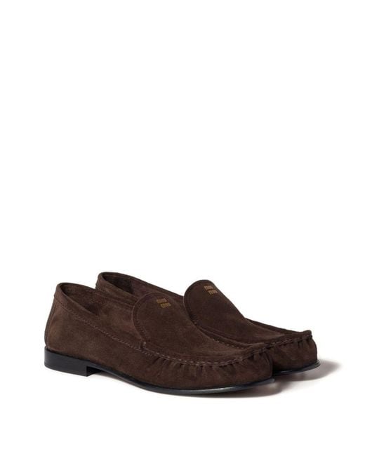Miu Miu Brown Suede Leather Loafers