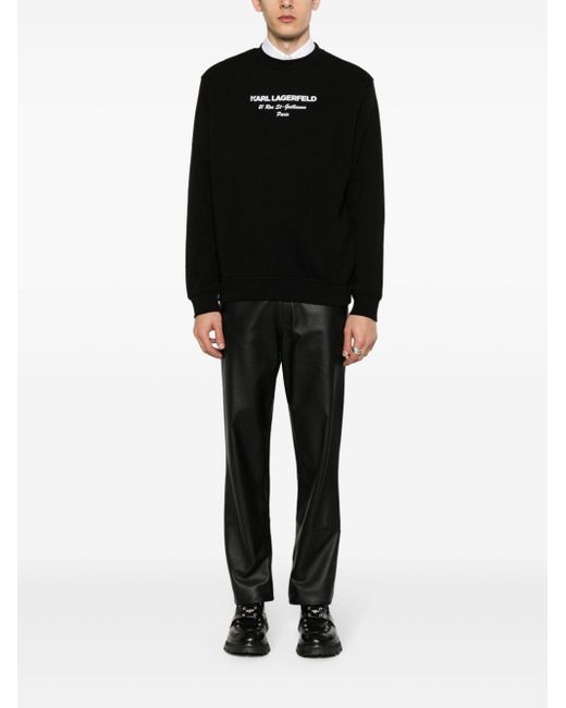 Karl Lagerfeld Black Rubberised-logo Sweatshirt for men