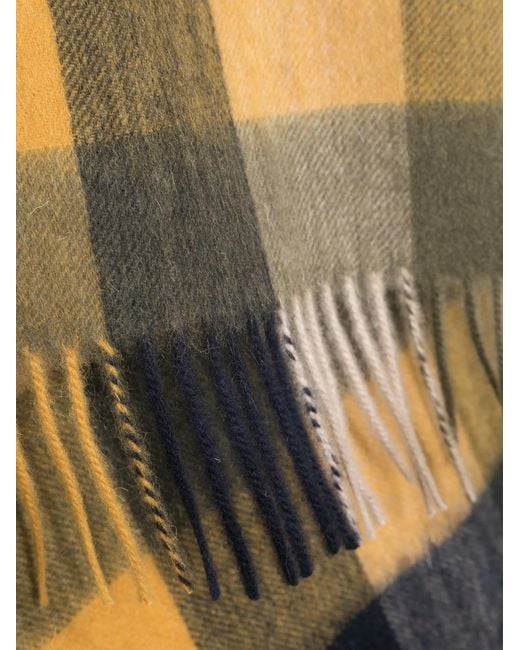 Barbour Gray Brushed-Effect Check-Plaid Scarf for men