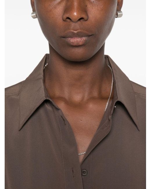 Totême  Brown Crepe Silk Shirt