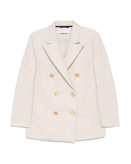 Harris Wharf London White Wool Double-Breasted Coat