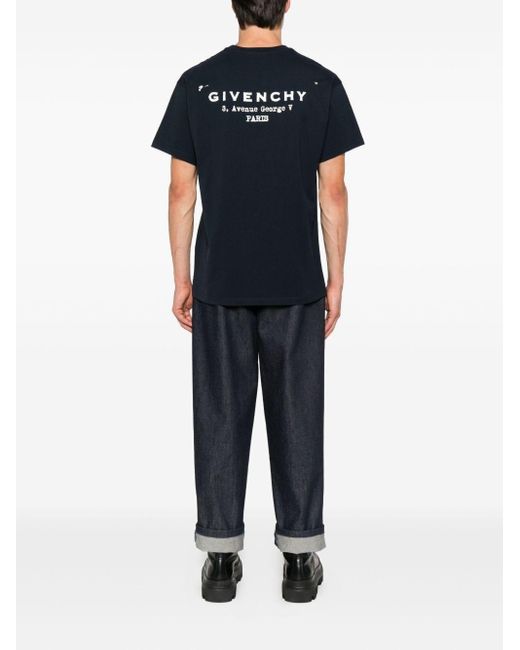 Givenchy Blue Logo Cotton T-Shirt for men