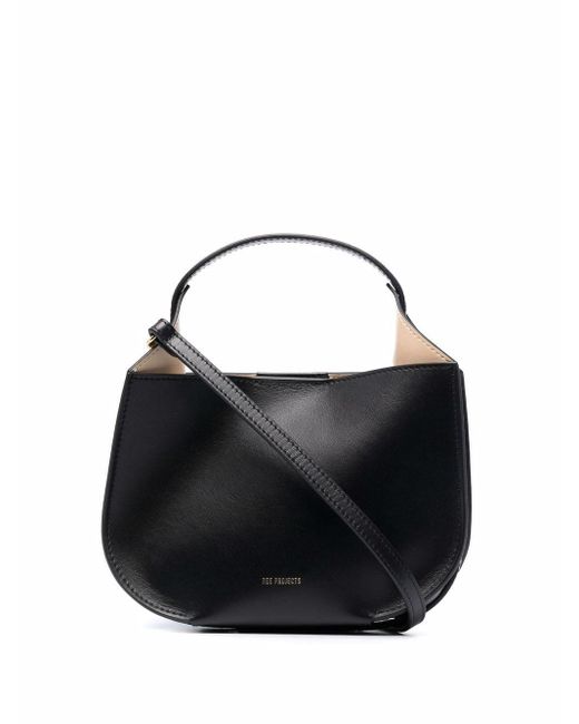 REE PROJECTS Black Helene Hobo Mini Leather Tote Bag