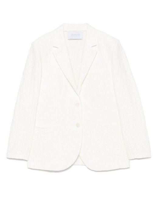 Harris Wharf London White Cotton Blend Blazer Jacket