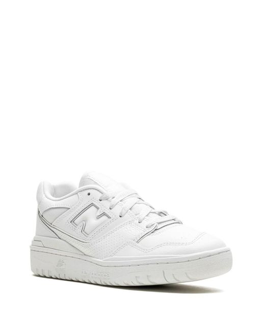 New Balance White 550 Leather Sneakers