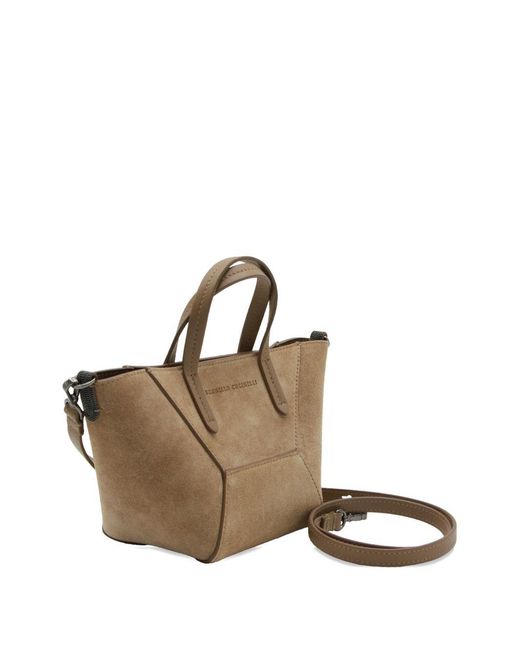 Brunello Cucinelli Brown Leather Tote Bag