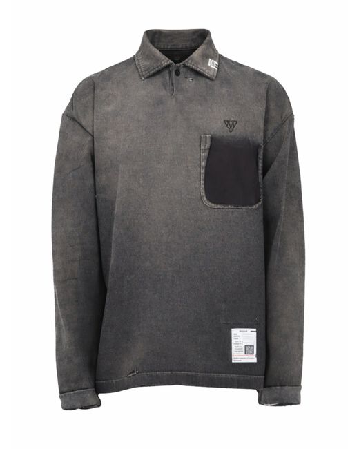 Maison Mihara Yasuhiro Gray Long-Sleeved Polo Shirt for men