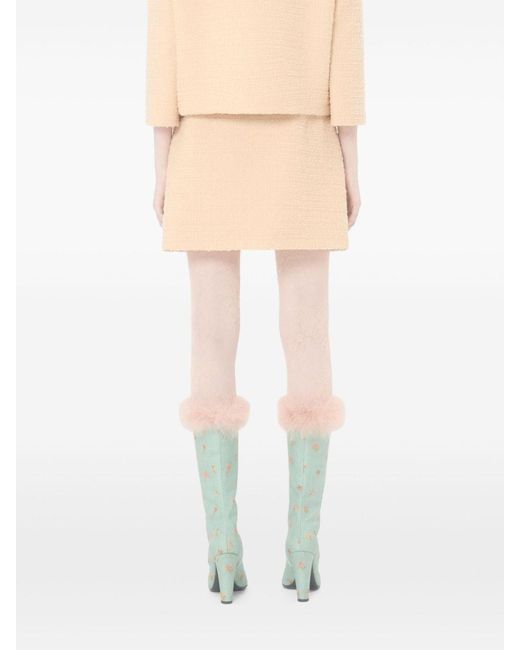 Valentino Natural Vlogo Signature Wool Skirt