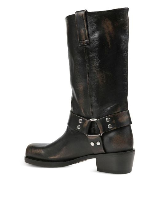 Paris Texas Black Roxy Leather Boots