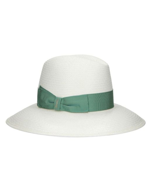 Borsalino Green Claudette Straw Panama Hat