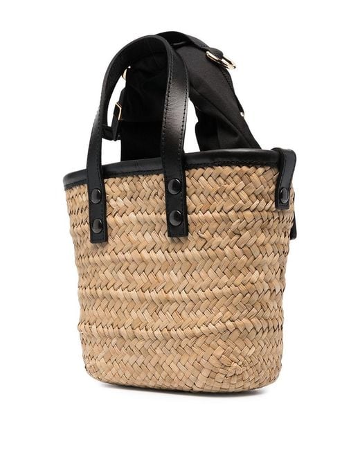 Sacai Black Rafia Bucket Bag