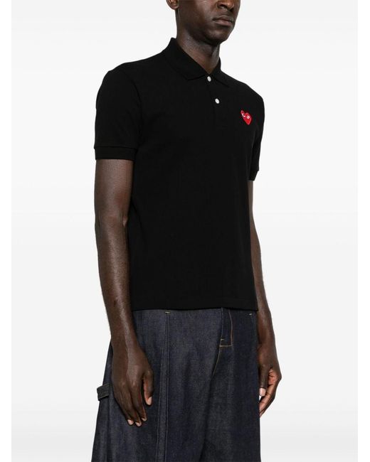 COMME DES GARÇONS PLAY Black Cotton Polo Shirt for men