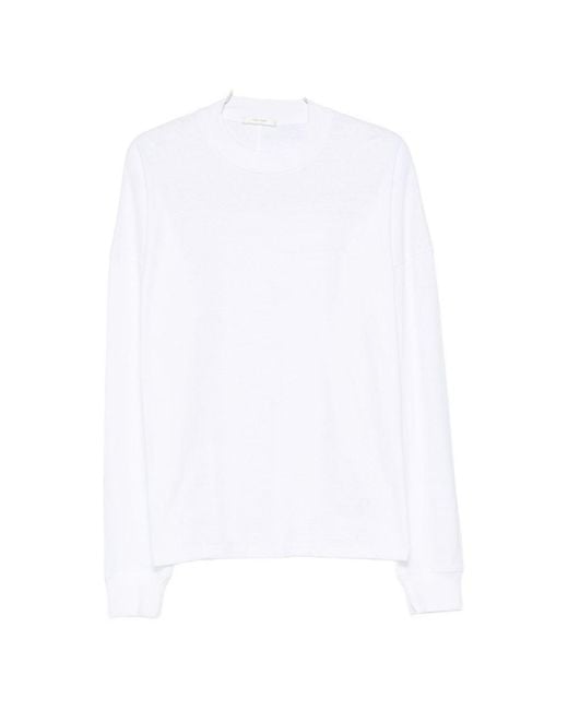 The Row White Dolino Cotton Crewneck Sweater for men