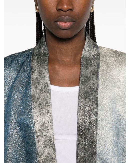 Pierre Louis Mascia Blue Printed Kimono Jacket
