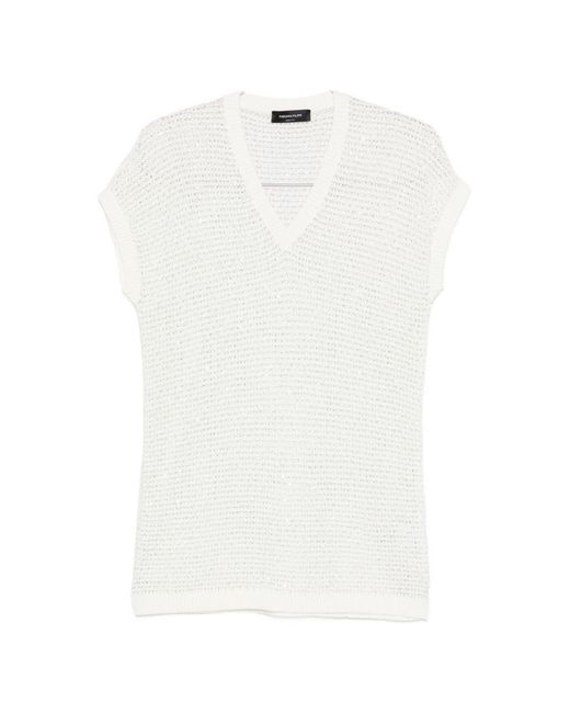 Fabiana Filippi White Openwork Top