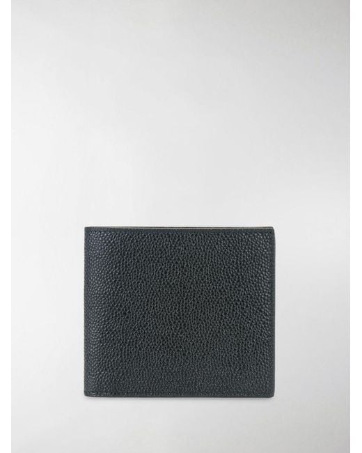 Thom Browne Black Leather Bifold Wallet for men