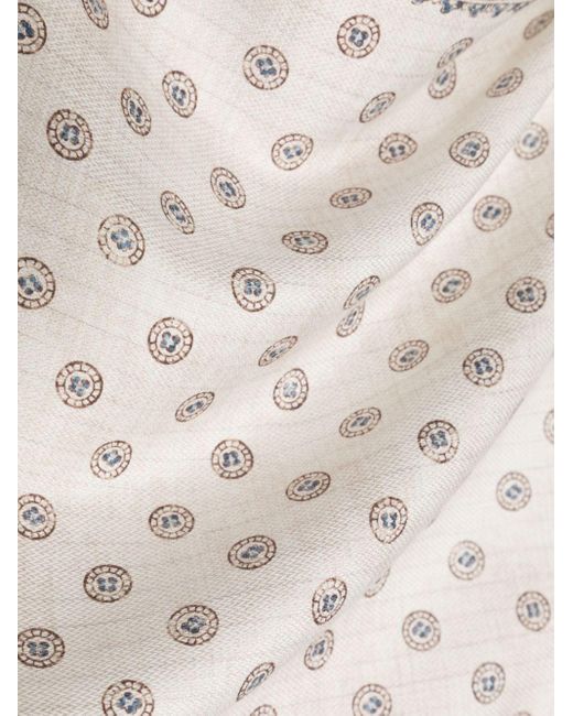 Brunello Cucinelli White Silk Pocket-handkerchief for men