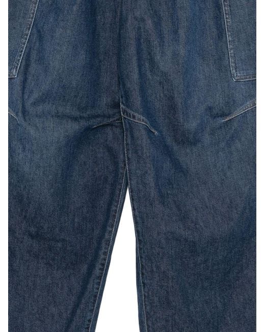 Emporio Armani Blue Pocket Pleated Jeans