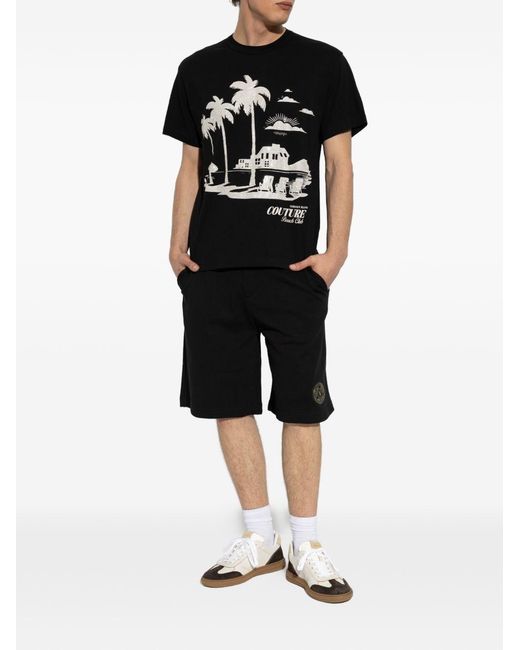 Versace Jeans Couture Black Cotton Polo for men