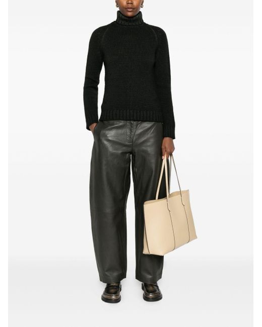 Base London Black Wool Turtle-Neck Jumper