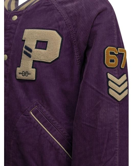 Polo Ralph Lauren Purple Varsity Velvet Bomber Jacket for men