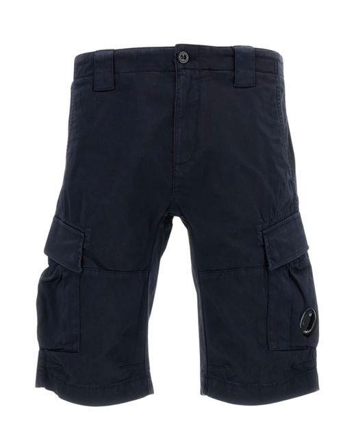 C P Company Blue Lens Cargo Shorts for men