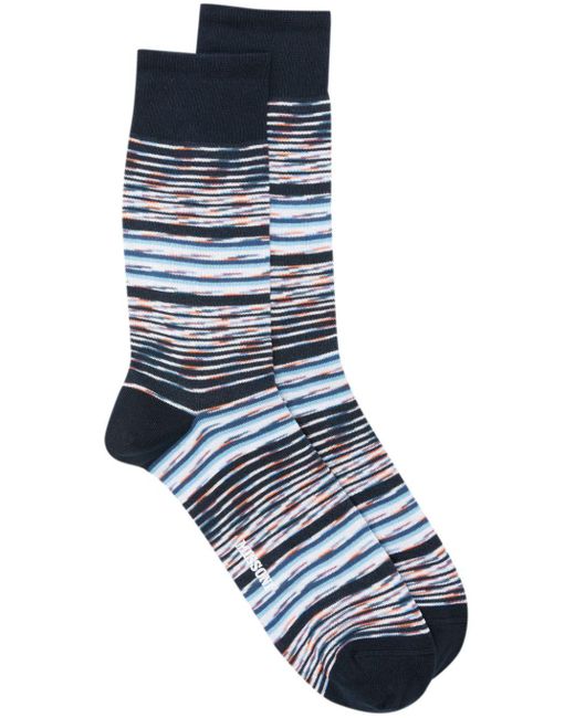Missoni Blue Striped Cotton Socks for men