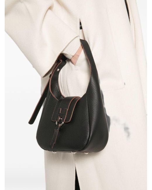 Hogan Black Trend Mini Leather Hobo Bag