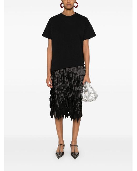 Loewe Black Cotton Assymetric T-Shirt