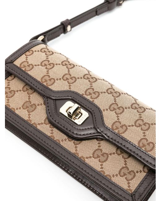 Gucci Metallic Neutral Luce Mini gg Canvas Shoulder Bag - Women's - Calf Leather/fabric