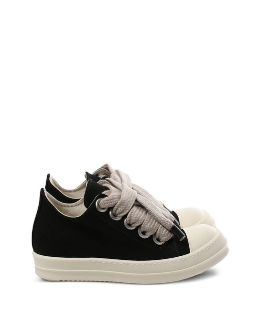 Rick Owens Black Jumbolace Canvas Denim Sneaker