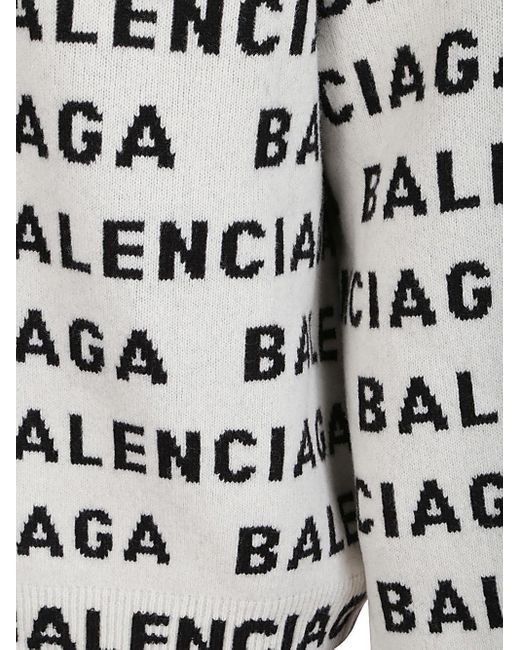 Balenciaga Black Sweatshirt With All-over Logo for men