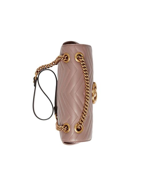 Gucci Pink Matelassé Calfskin GG Marmont Dome Backpack