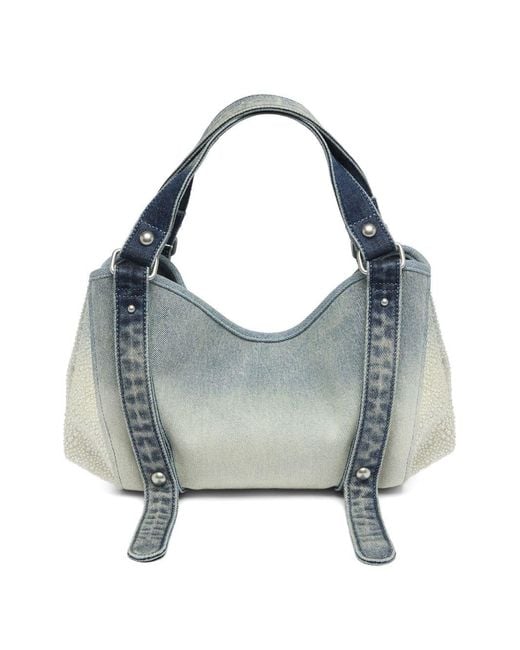 DIESEL Blue D-One Small Cototn Handbag