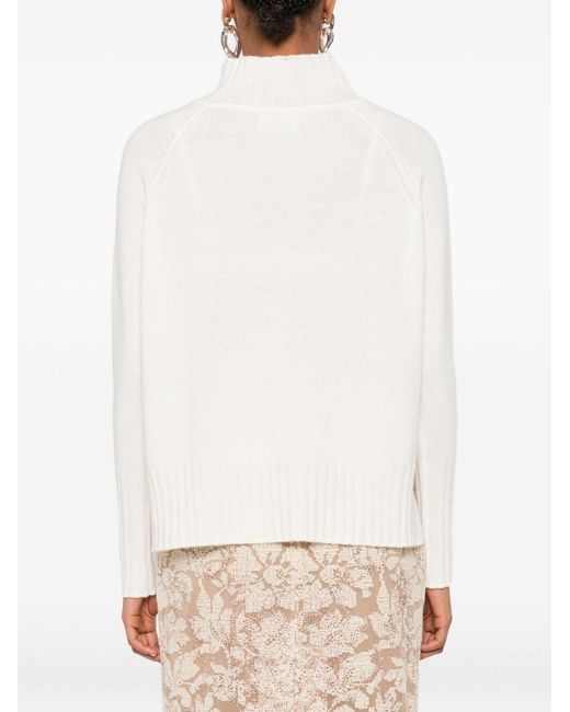 Be You White Cashmere Turtle-Neck Sweater
