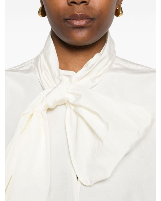 Forte Forte White Blouse With Bow Tie Detail