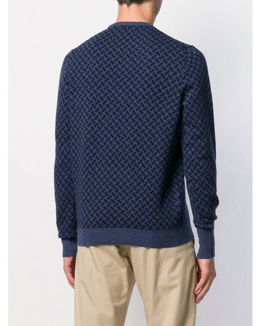 Drumohr Blue Biscottino Crew Neck Sweater for men