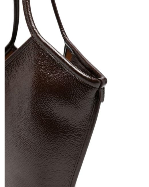 Hereu Black Calella Small Leather Tote Bag