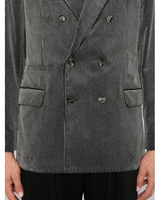 Brunello Cucinelli Gray Cotton Double-Breasted Jacket for men