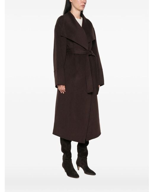 Soft Goat Black Wool Long Coat