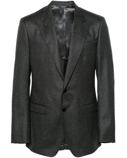 Dolce & Gabbana Black Wool Single-breasted Blazer Jacket for men