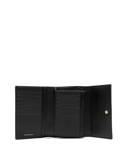 Emporio Armani Black Logo-plaque Grained-faux Leather Wallet