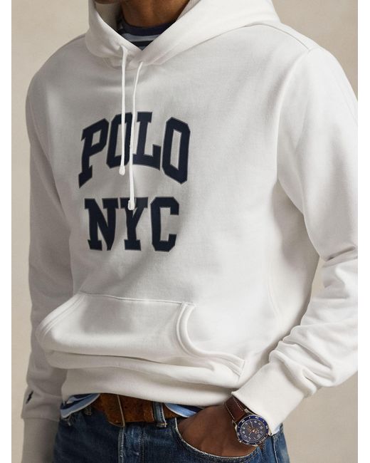 Polo Ralph Lauren White Fleece Graphic Sweatshirt for men