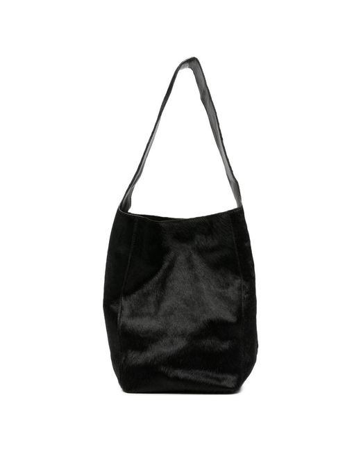 Alysi Black Leather Bucket Bag