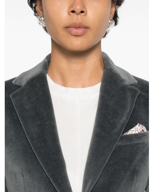 Circolo 1901 Gray Velvet Single-Breasted Jacket