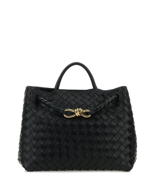 Bottega Veneta Black Andiamo Medium Leather Tote Bag