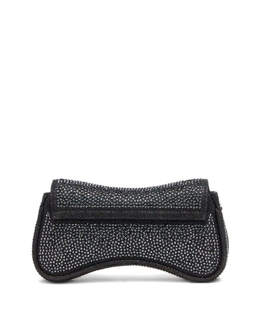 DIESEL Black Mini Handbag With Rhinestones And Adjustable Strap