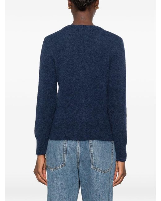 Base London Blue Wool V-Necked Cardigan