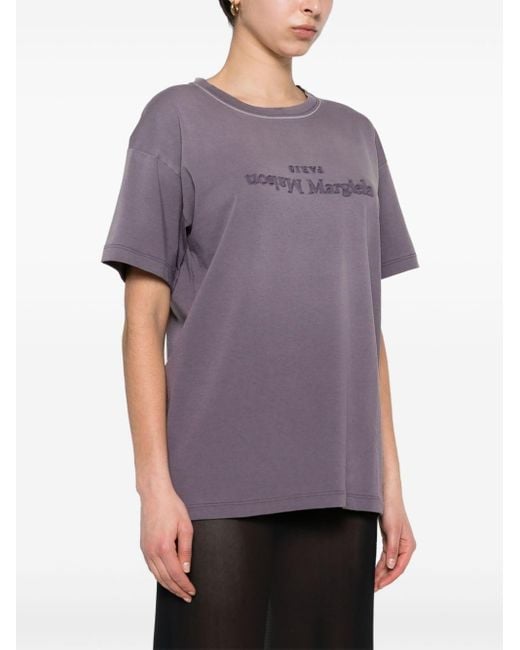 Maison Margiela Purple Logo Cotton T-shirt