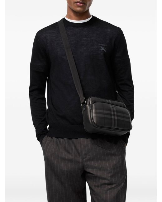 Burberry Black Check Crossbody Bag for men